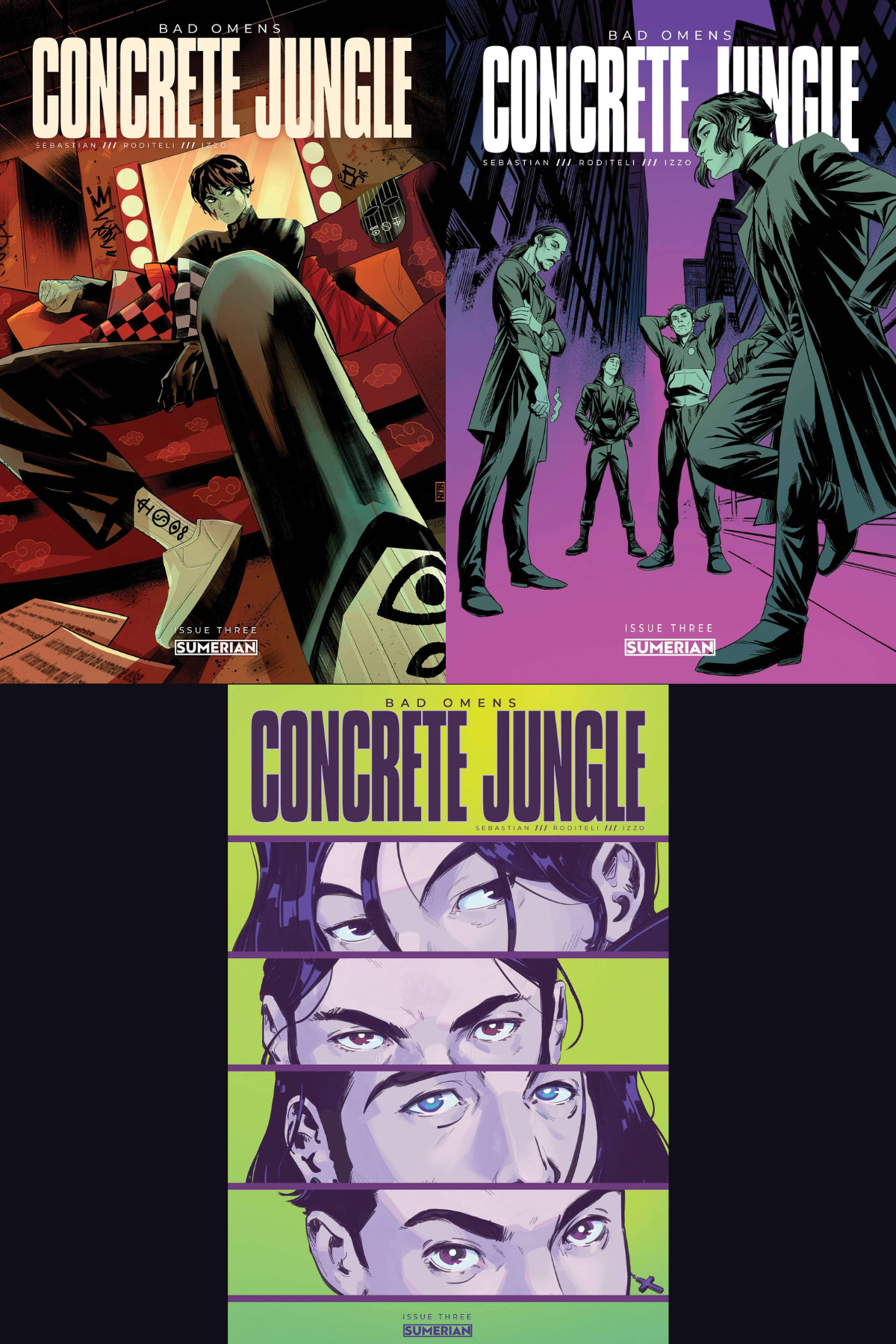 BAD OMENS CONCRETE JUNGLE #3 COVERS A-C (3 BOOK PACK)